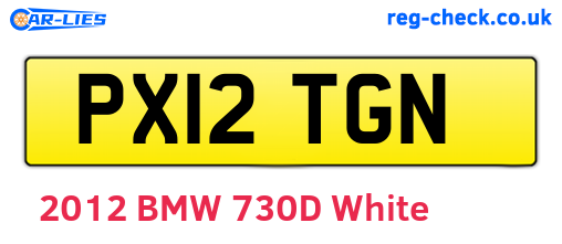 PX12TGN are the vehicle registration plates.
