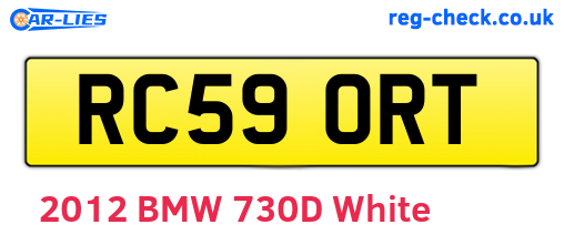 RC59ORT are the vehicle registration plates.