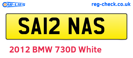 SA12NAS are the vehicle registration plates.