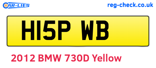 H15PWB are the vehicle registration plates.