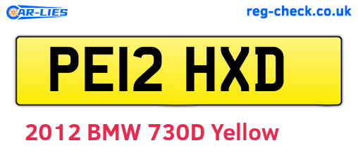 PE12HXD are the vehicle registration plates.