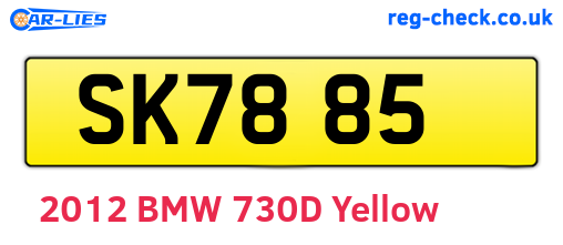 SK7885 are the vehicle registration plates.