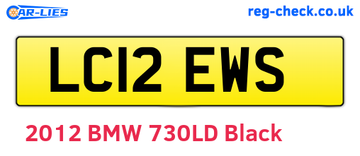 LC12EWS are the vehicle registration plates.