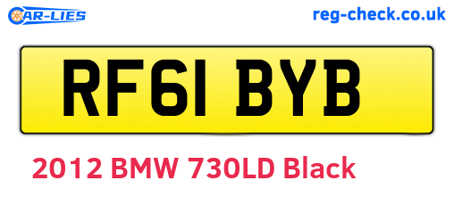 RF61BYB are the vehicle registration plates.