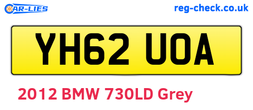 YH62UOA are the vehicle registration plates.