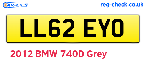 LL62EYO are the vehicle registration plates.