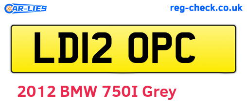 LD12OPC are the vehicle registration plates.