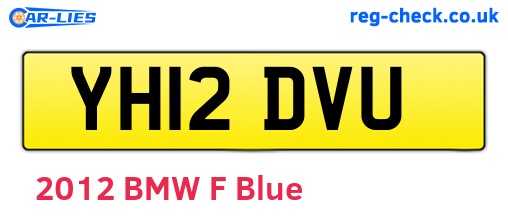 YH12DVU are the vehicle registration plates.