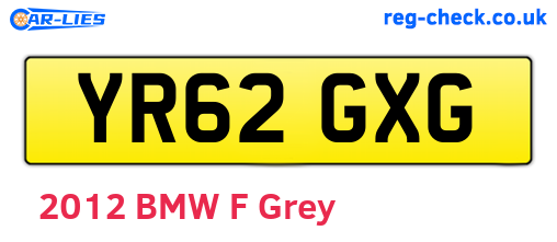 YR62GXG are the vehicle registration plates.