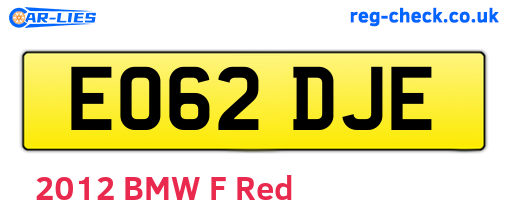 EO62DJE are the vehicle registration plates.