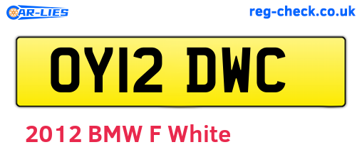 OY12DWC are the vehicle registration plates.