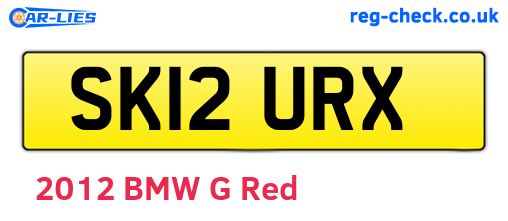 SK12URX are the vehicle registration plates.