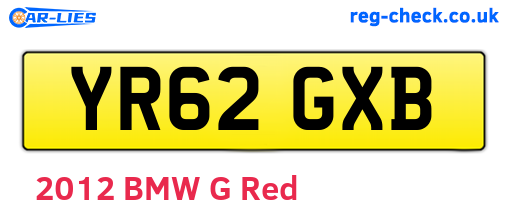 YR62GXB are the vehicle registration plates.