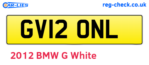 GV12ONL are the vehicle registration plates.