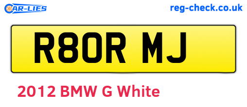 R80RMJ are the vehicle registration plates.