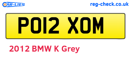 PO12XOM are the vehicle registration plates.