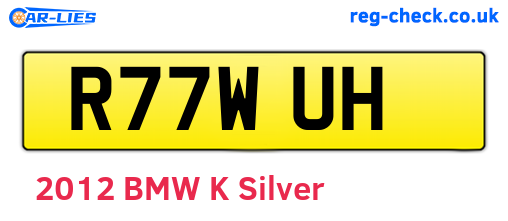 R77WUH are the vehicle registration plates.