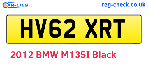 HV62XRT are the vehicle registration plates.