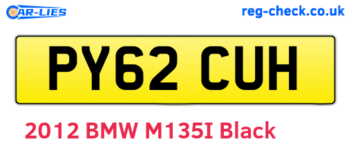 PY62CUH are the vehicle registration plates.
