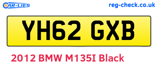 YH62GXB are the vehicle registration plates.