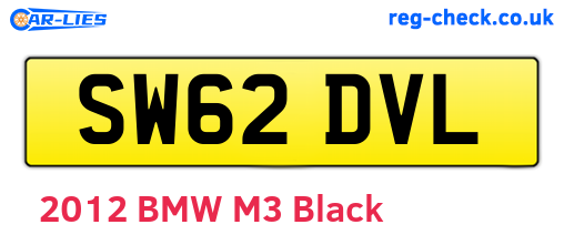 SW62DVL are the vehicle registration plates.