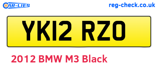 YK12RZO are the vehicle registration plates.