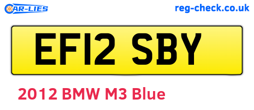 EF12SBY are the vehicle registration plates.