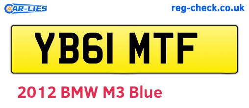 YB61MTF are the vehicle registration plates.