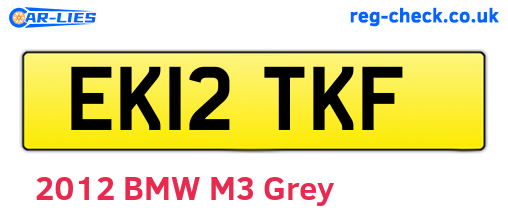 EK12TKF are the vehicle registration plates.