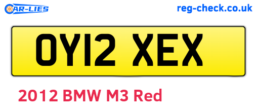 OY12XEX are the vehicle registration plates.