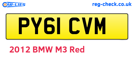 PY61CVM are the vehicle registration plates.