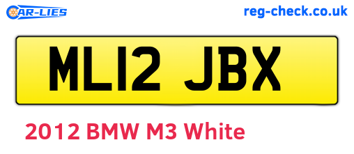 ML12JBX are the vehicle registration plates.