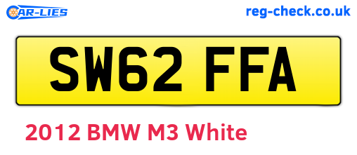 SW62FFA are the vehicle registration plates.
