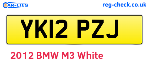 YK12PZJ are the vehicle registration plates.