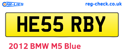 HE55RBY are the vehicle registration plates.