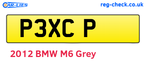 P3XCP are the vehicle registration plates.