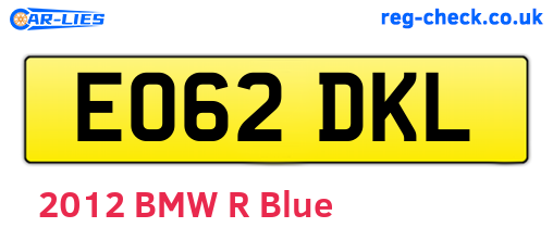 EO62DKL are the vehicle registration plates.