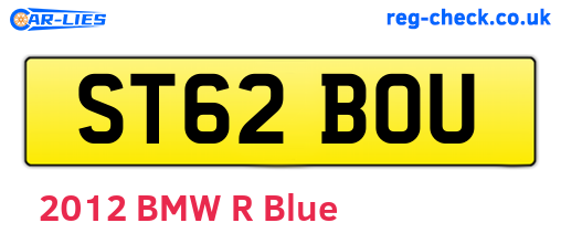 ST62BOU are the vehicle registration plates.