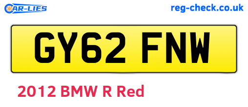 GY62FNW are the vehicle registration plates.