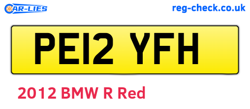 PE12YFH are the vehicle registration plates.