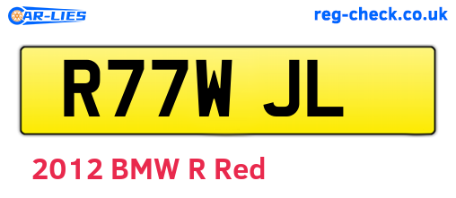 R77WJL are the vehicle registration plates.