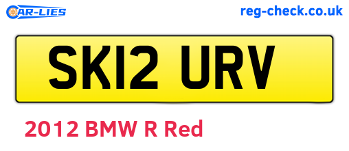 SK12URV are the vehicle registration plates.
