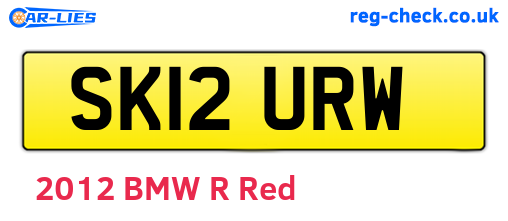 SK12URW are the vehicle registration plates.
