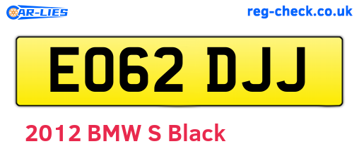 EO62DJJ are the vehicle registration plates.