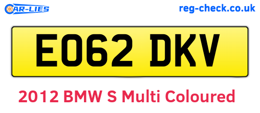 EO62DKV are the vehicle registration plates.