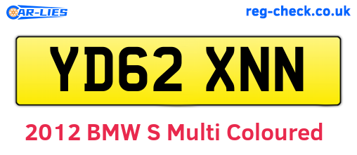 YD62XNN are the vehicle registration plates.