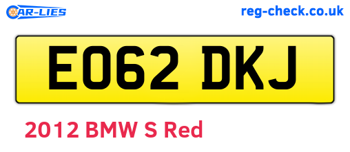 EO62DKJ are the vehicle registration plates.