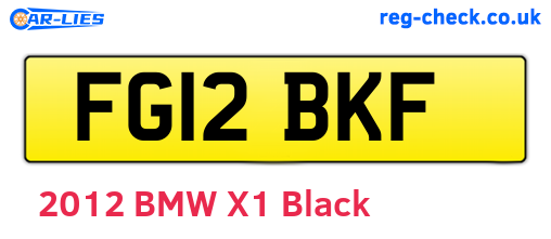 FG12BKF are the vehicle registration plates.