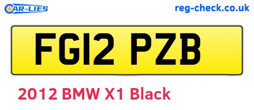 FG12PZB are the vehicle registration plates.