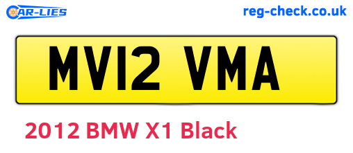 MV12VMA are the vehicle registration plates.